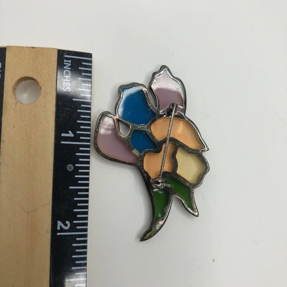 stained glasst floral brooch pin jewlery - Picture 6 of 6